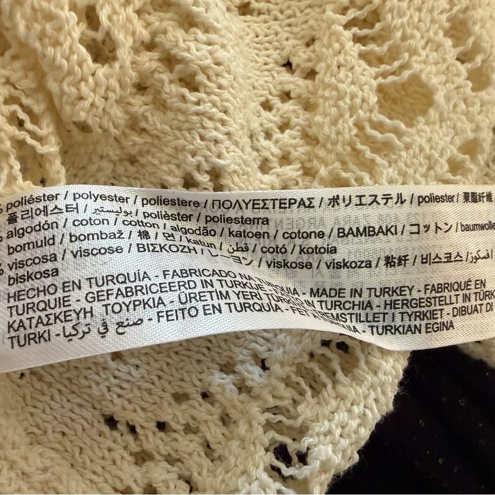 Zara Cream Knit Cardigan with Rhinestone Buttons NEVER WORN. Size XL. - Picture 6 of 6